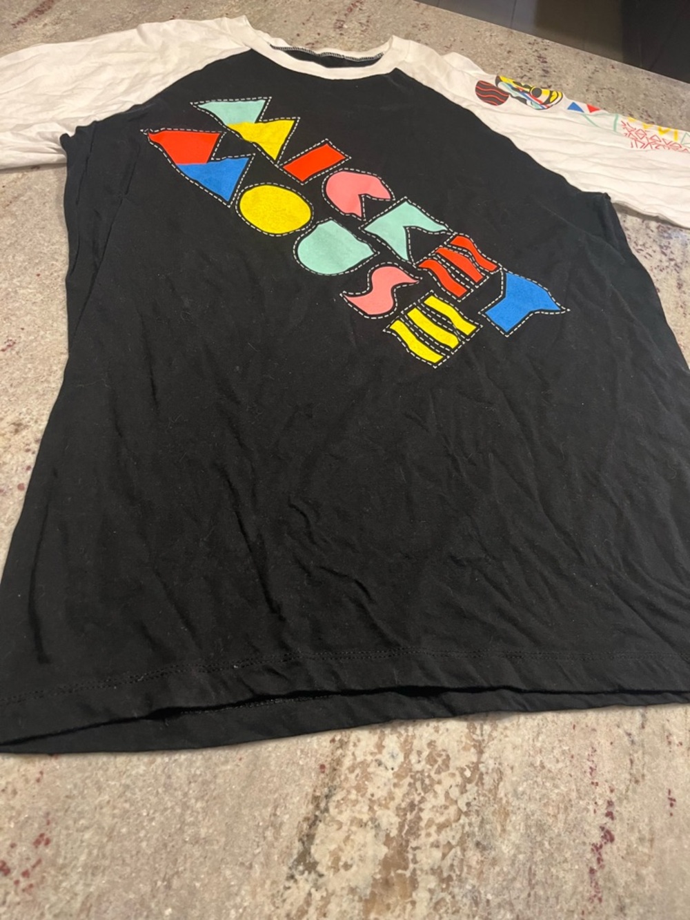 Disney Parks Black and White Logo Tee Size Large